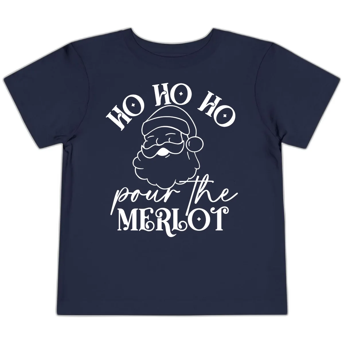 Ho Ho Ho Pour The Merlot Christmas Toddler T-Shirt in Navy