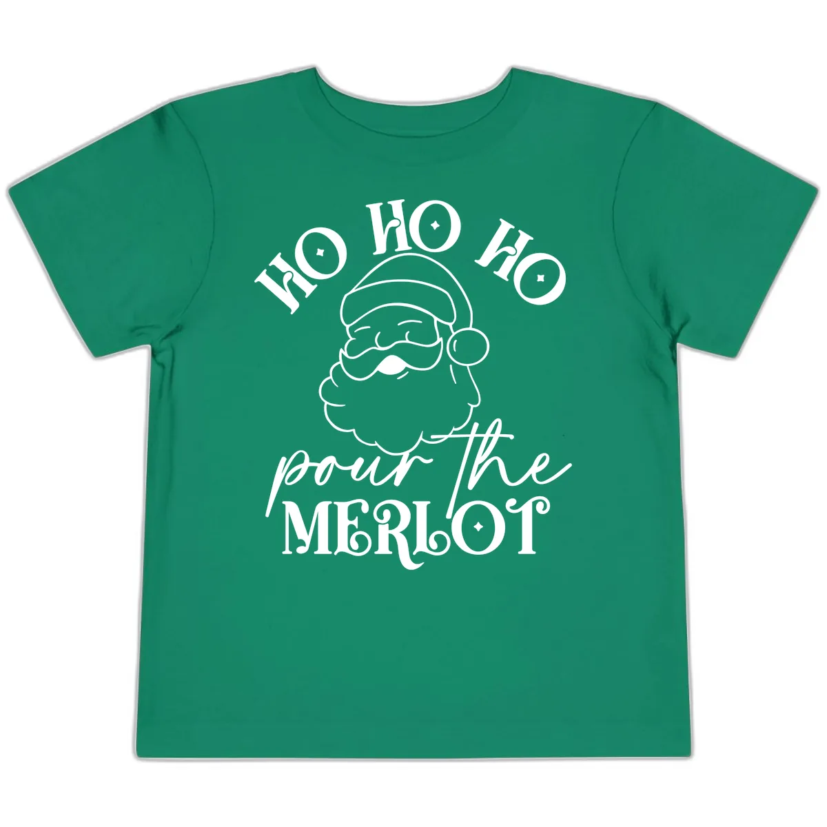 Ho Ho Ho Pour The Merlot Christmas Toddler T-Shirt in Kelly