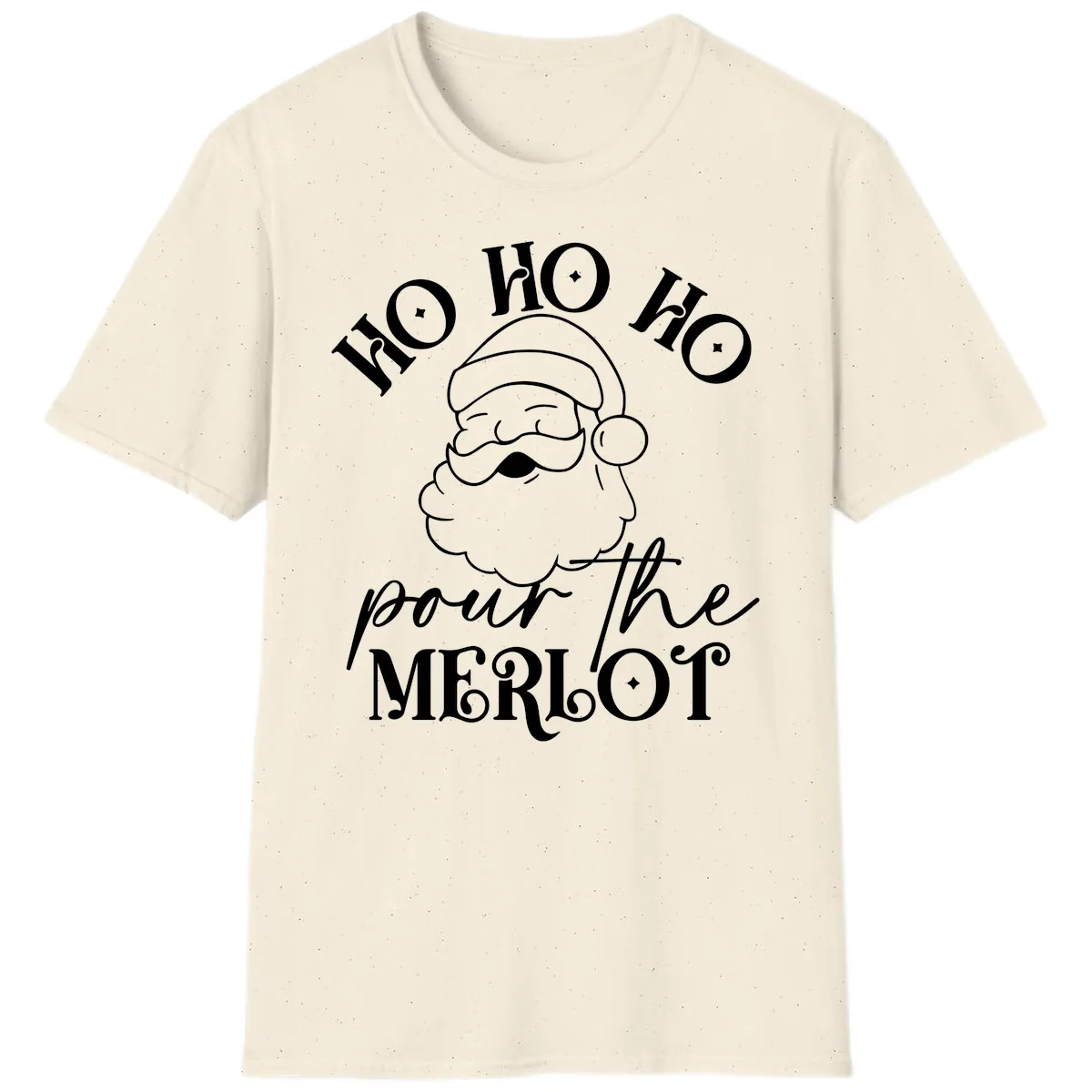 Ho Ho Ho Pour The Merlot Christmas T-Shirt in Natural
