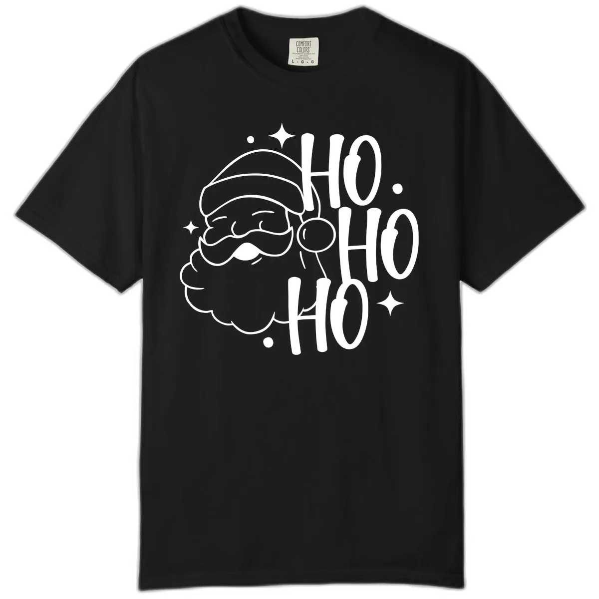 Santa Claus Ho Ho Ho Merry Christmas Comfort Color in Black