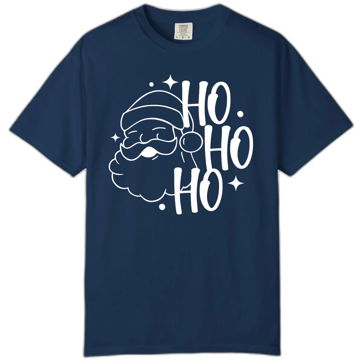 Santa Claus Ho Ho Ho Merry Christmas Comfort Color in Navy