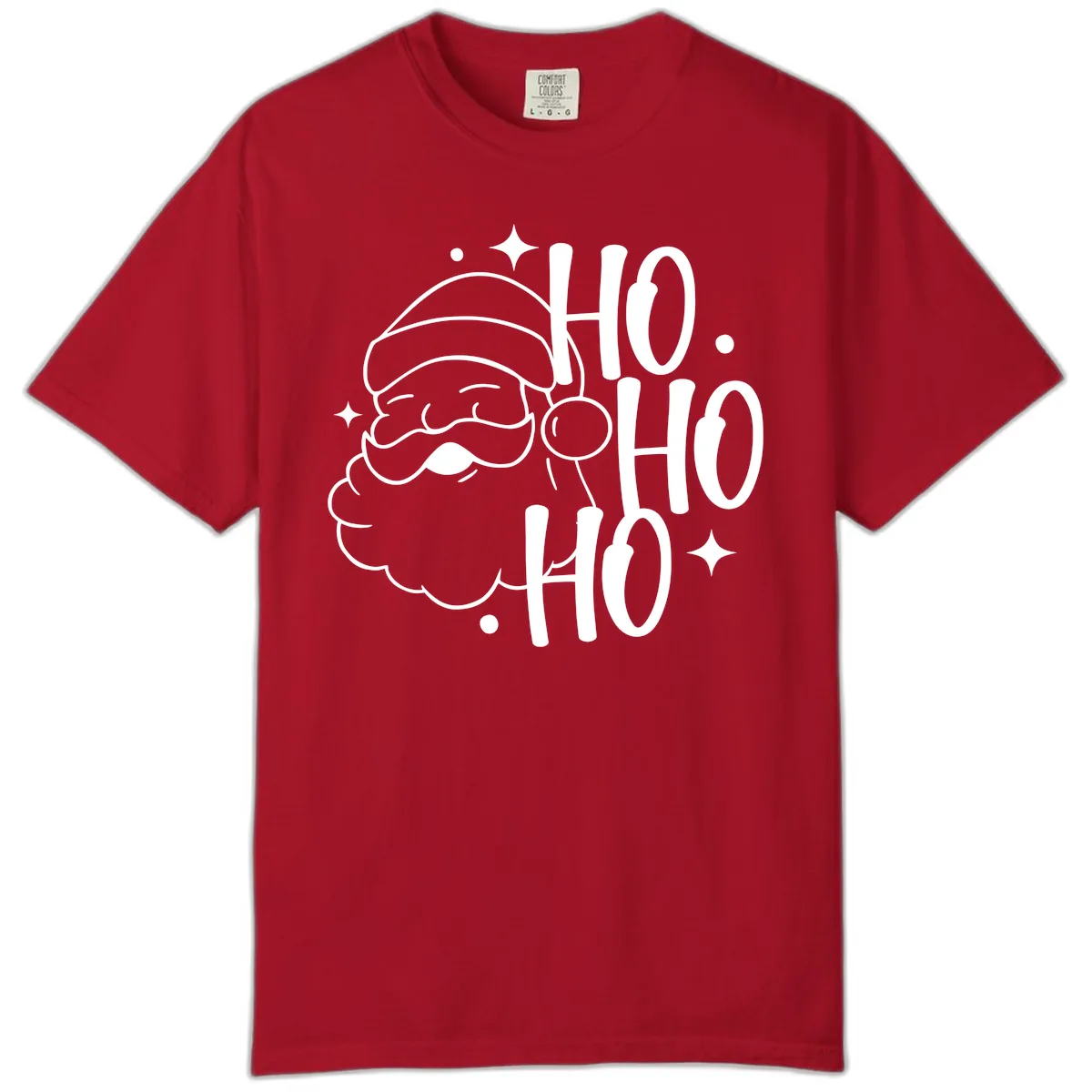 Santa Claus Ho Ho Ho Merry Christmas Comfort Color in Red