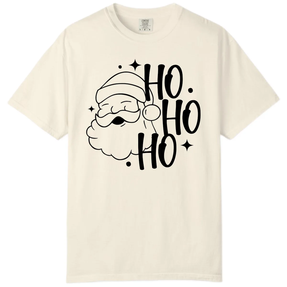 Santa Claus Ho Ho Ho Merry Christmas Comfort Color in Ivory