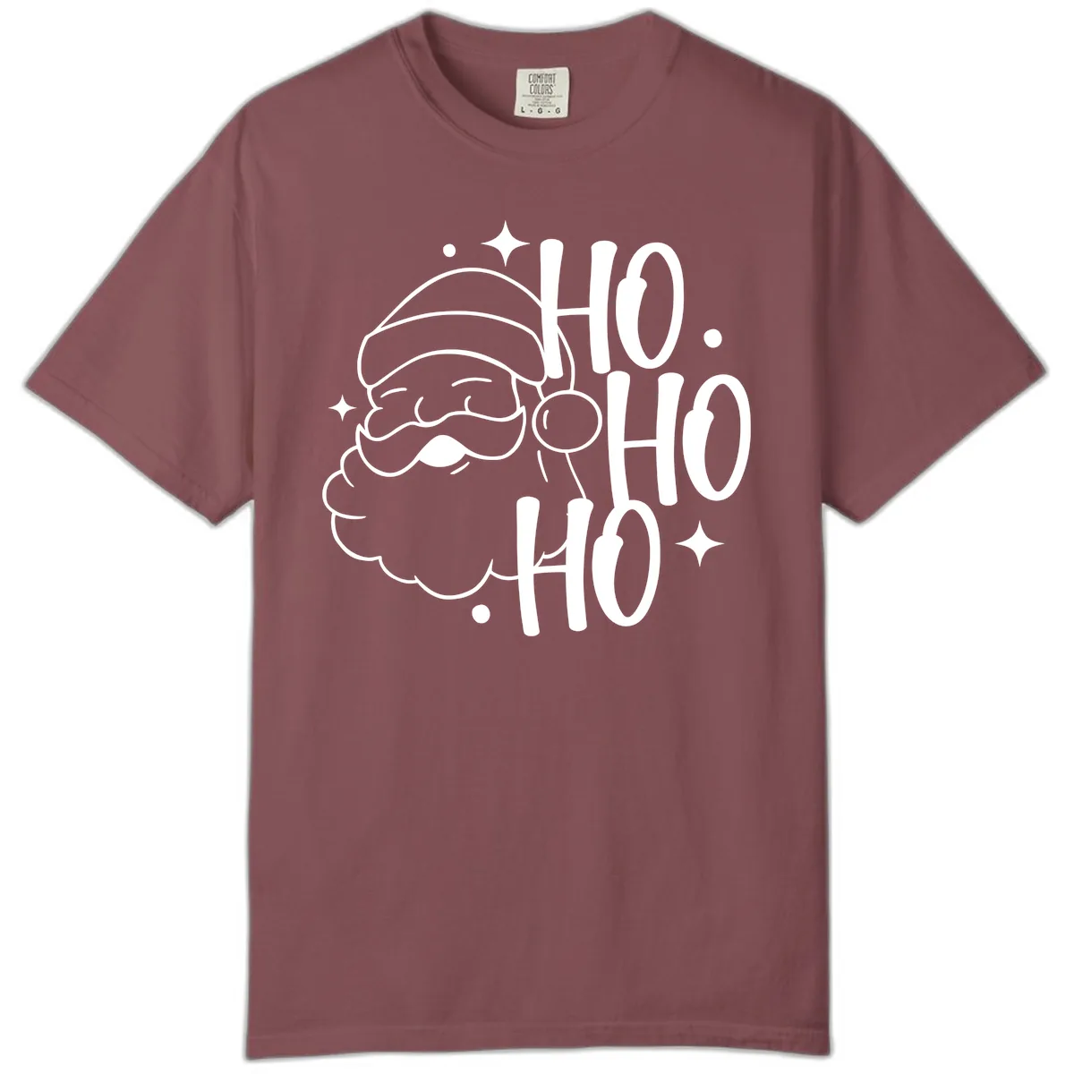 Santa Claus Ho Ho Ho Merry Christmas Comfort Color in Brick