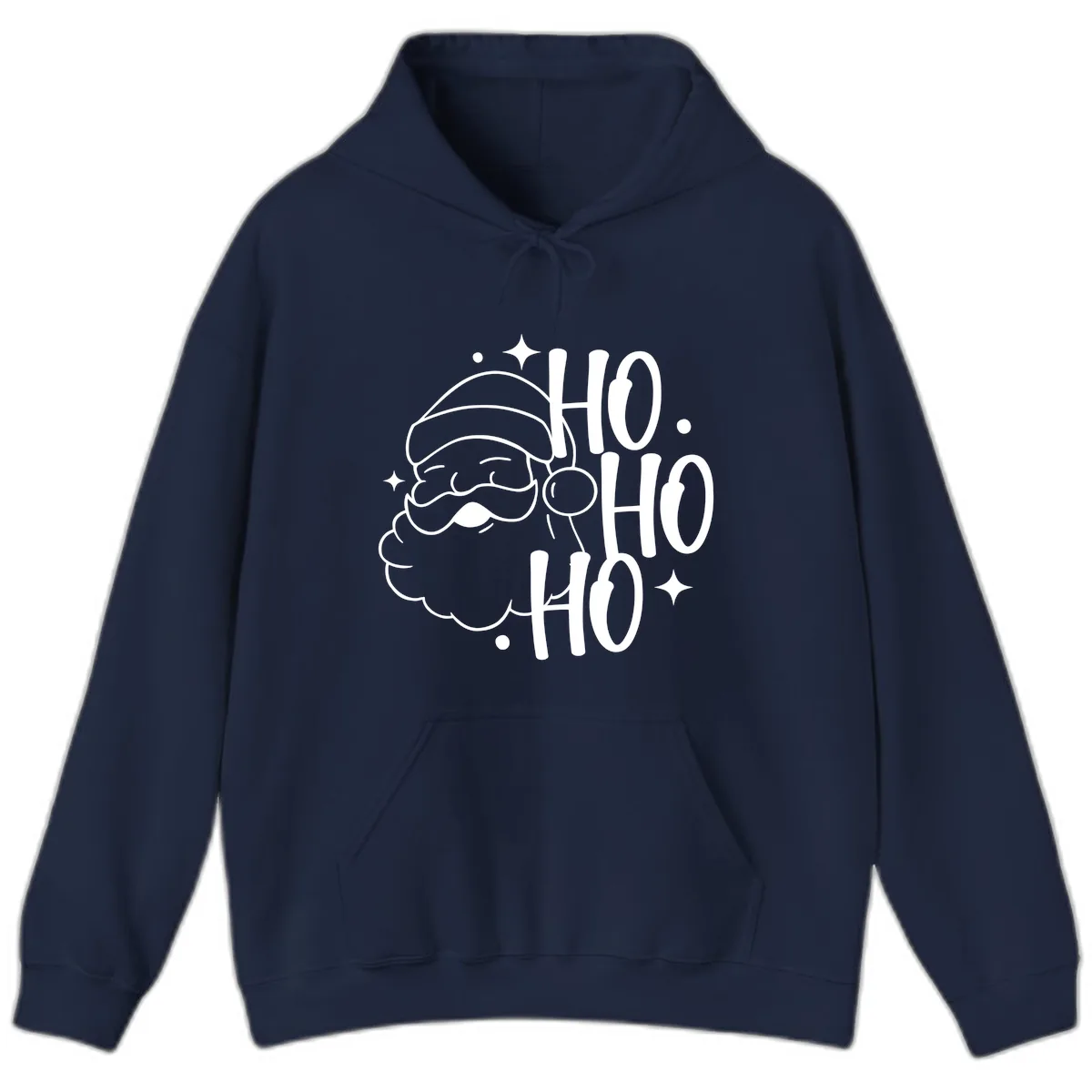 Santa Claus Ho Ho Ho Merry Christmas Hoodie in Navy