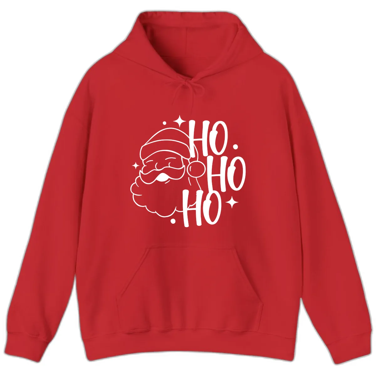 Santa Claus Ho Ho Ho Merry Christmas Hoodie in Red