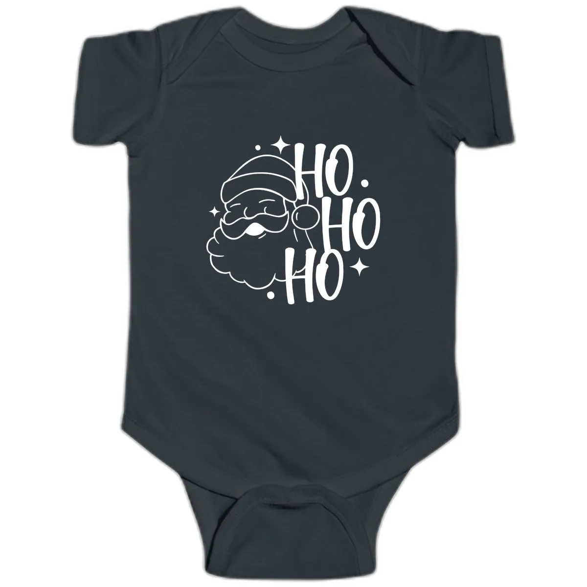 Santa Claus Ho Ho Ho Merry Christmas Baby Onesie in Black