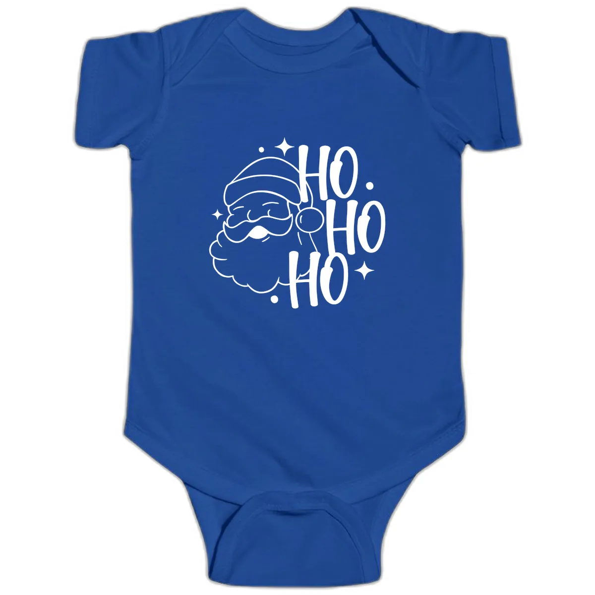 Santa Claus Ho Ho Ho Merry Christmas Baby Onesie in Royal