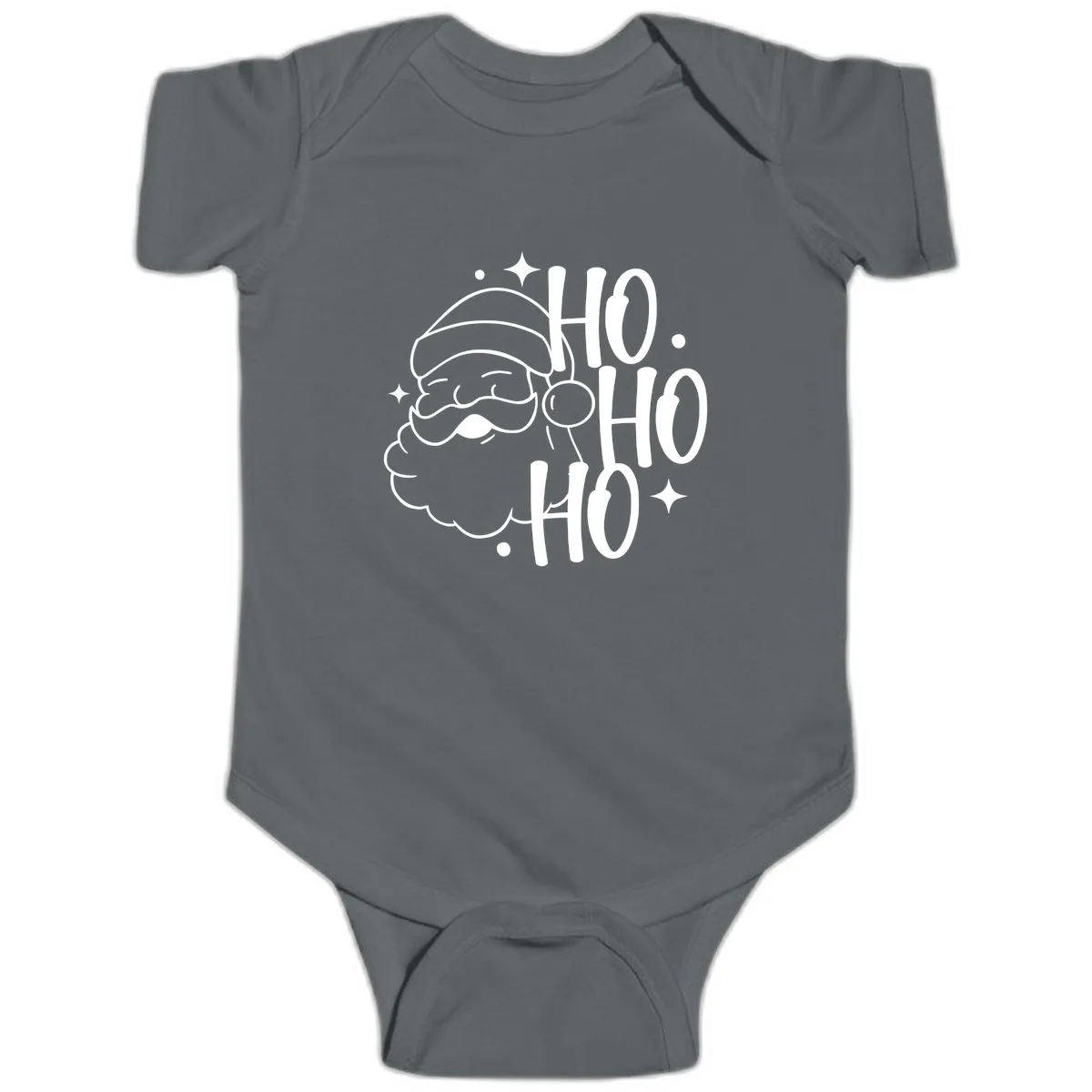 Santa Claus Ho Ho Ho Merry Christmas Baby Onesie in Charcoal