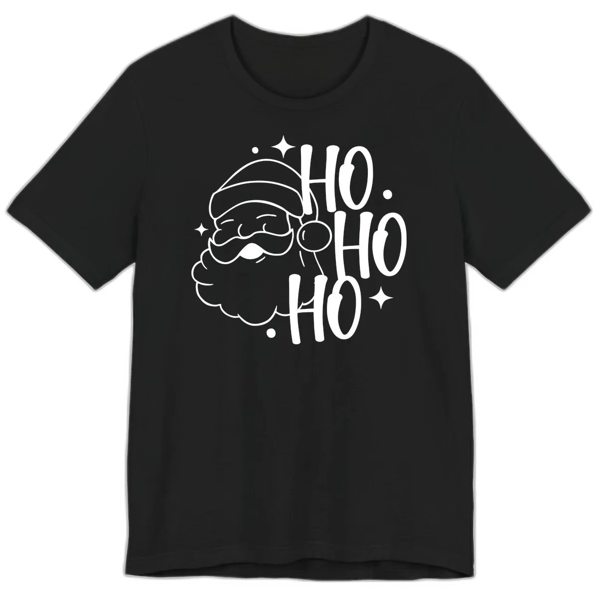 Santa Claus Ho Ho Ho Merry Christmas Premium T-Shirt in Black