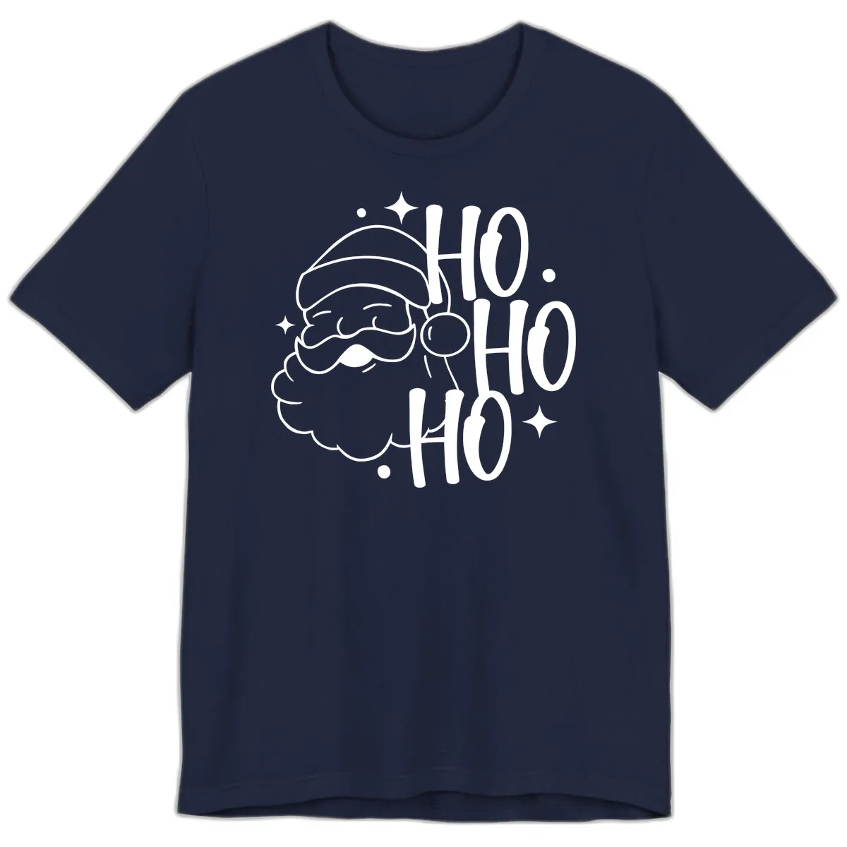 Santa Claus Ho Ho Ho Merry Christmas Premium T-Shirt in Navy
