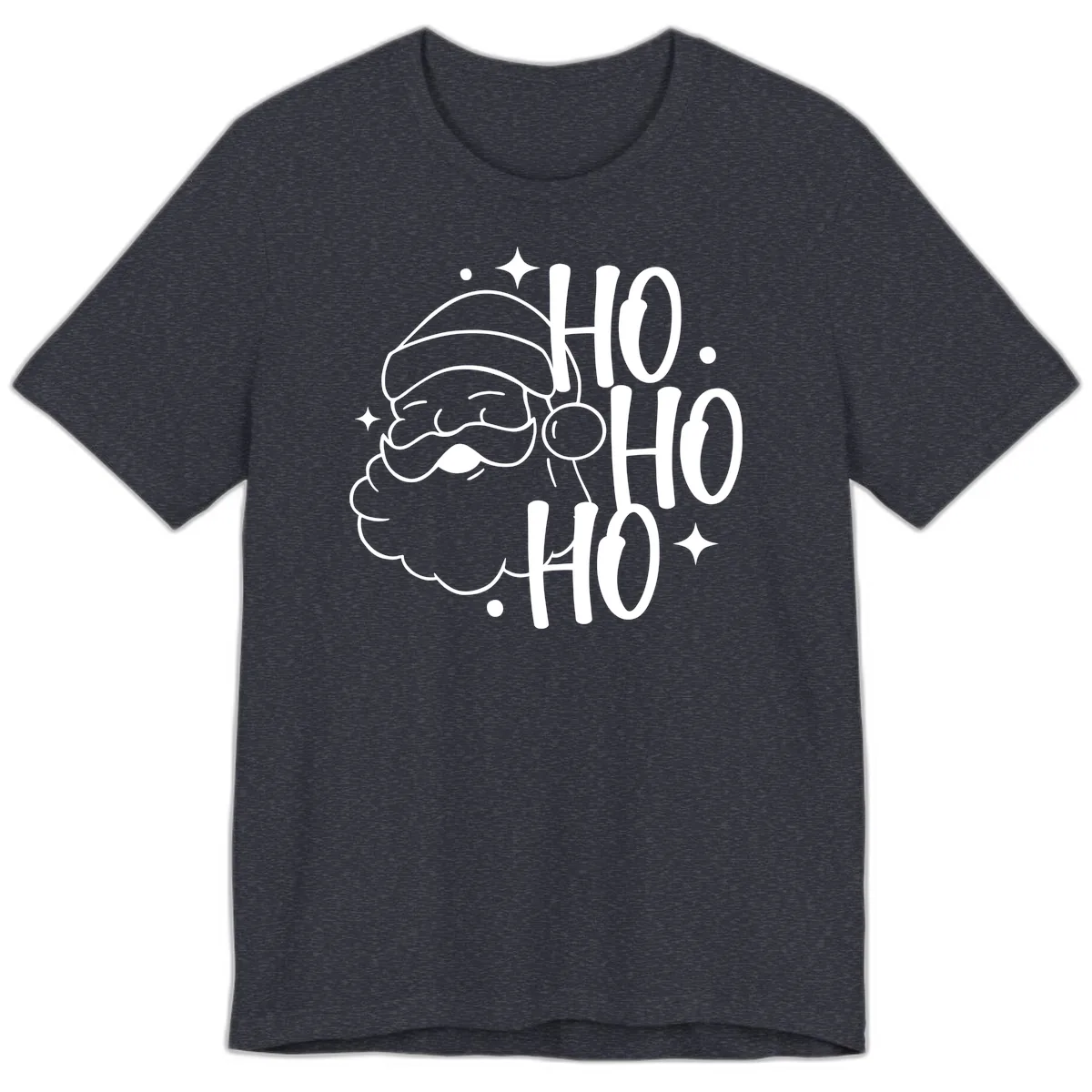 Santa Claus Ho Ho Ho Merry Christmas Premium T-Shirt in Heather Navy
