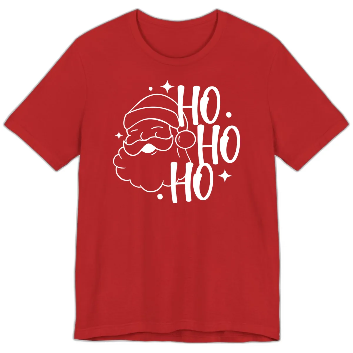 Santa Claus Ho Ho Ho Merry Christmas Premium T-Shirt in Red