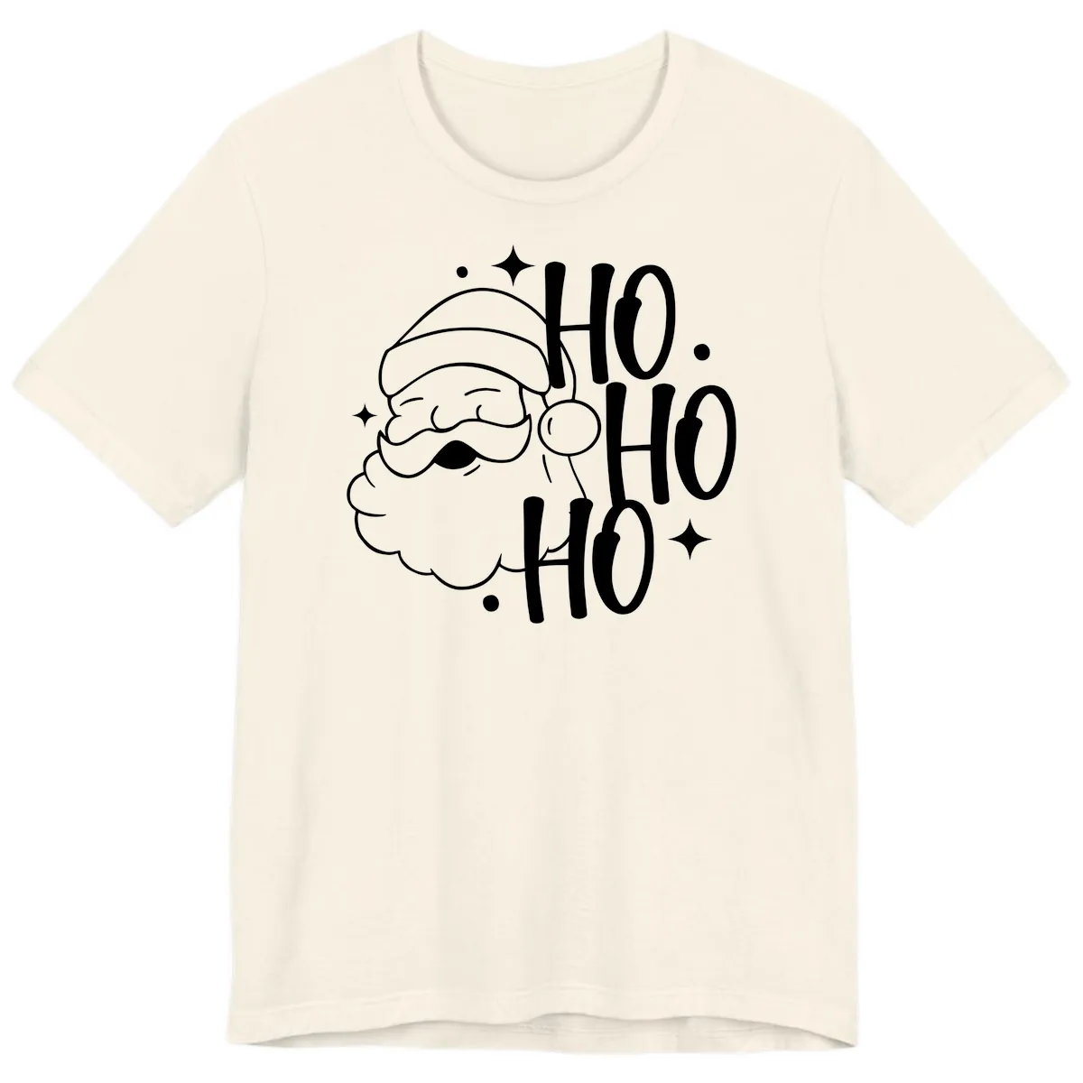 Santa Claus Ho Ho Ho Merry Christmas Premium T-Shirt in Natural