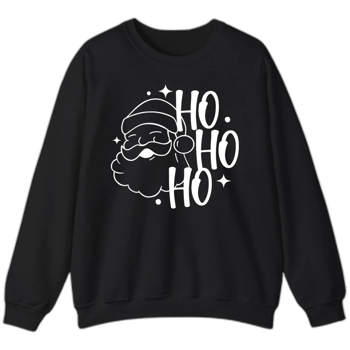 Santa Claus Ho Ho Ho Merry Christmas Sweatshirt in Black