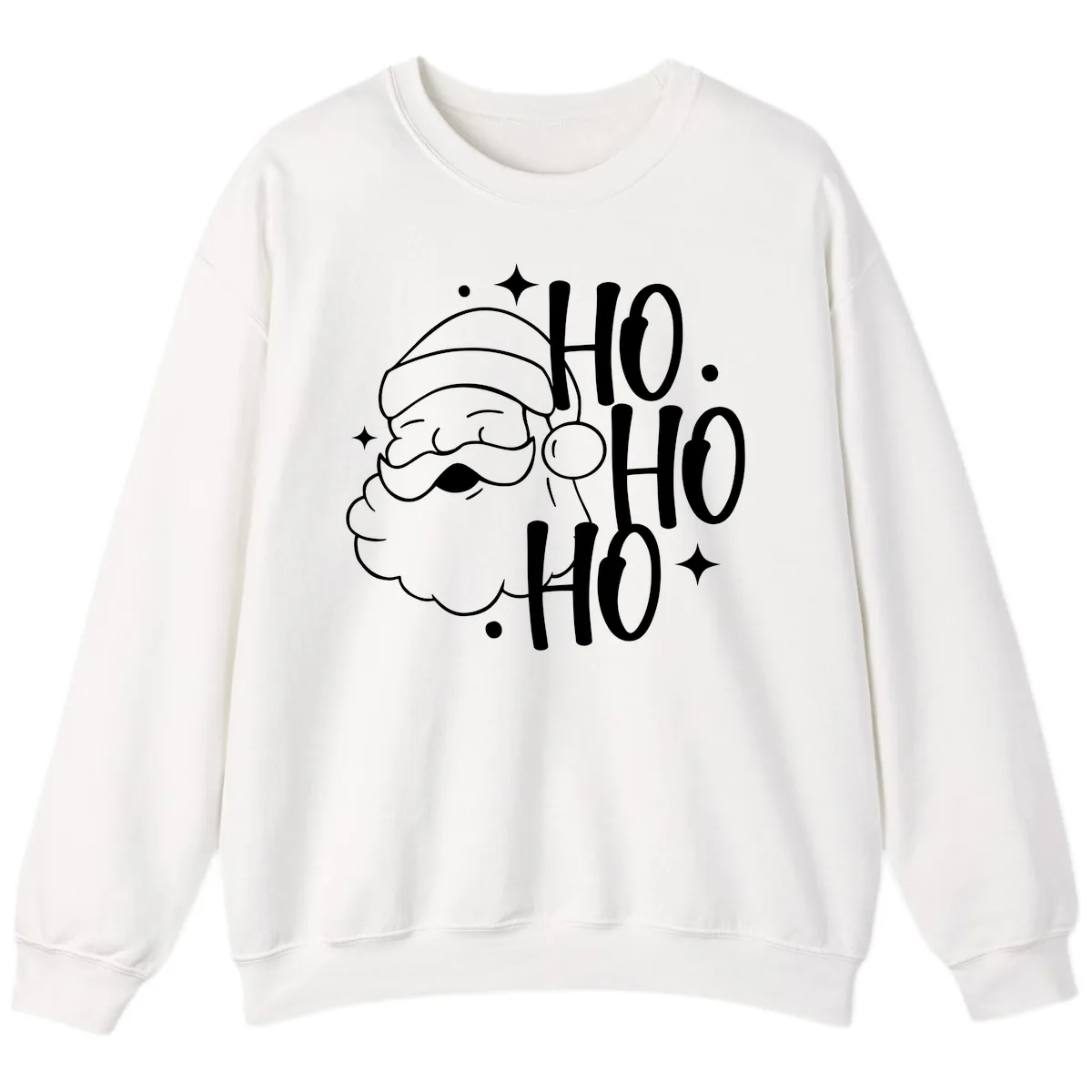Santa Claus Ho Ho Ho Merry Christmas Sweatshirt in White