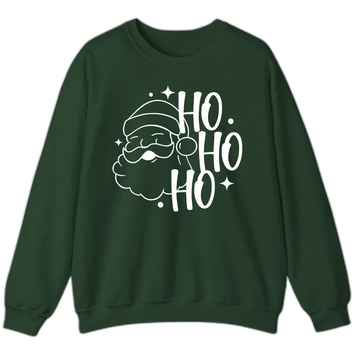Santa Claus Ho Ho Ho Merry Christmas Sweatshirt in Forest Green