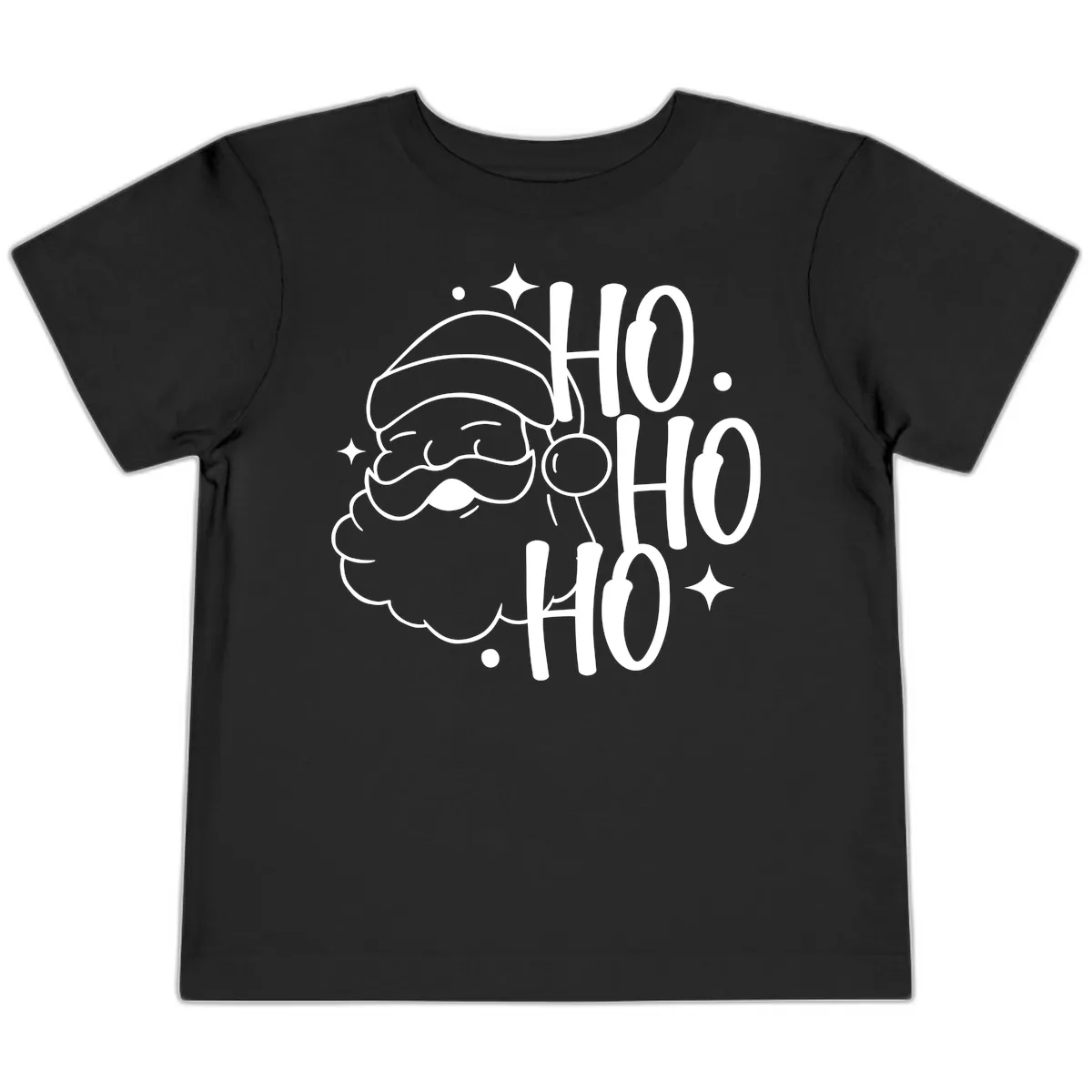 Santa Claus Ho Ho Ho Merry Christmas Toddler T-Shirt in Black
