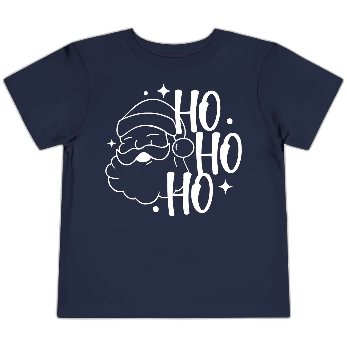 Santa Claus Ho Ho Ho Merry Christmas Toddler T-Shirt in Navy