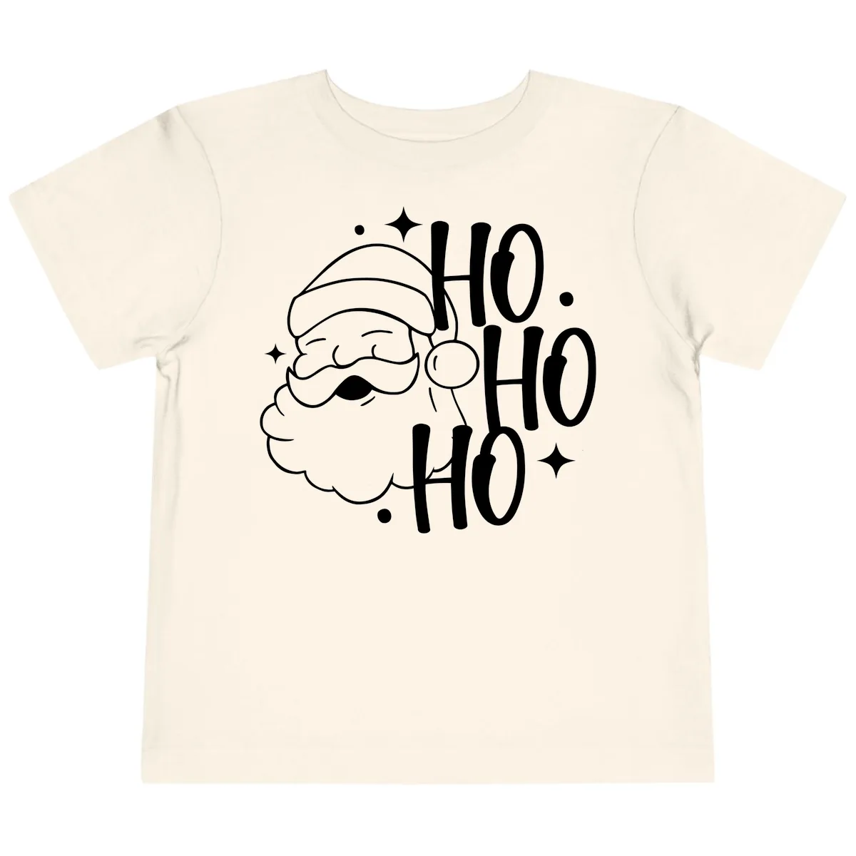 Santa Claus Ho Ho Ho Merry Christmas Toddler T-Shirt in Natural