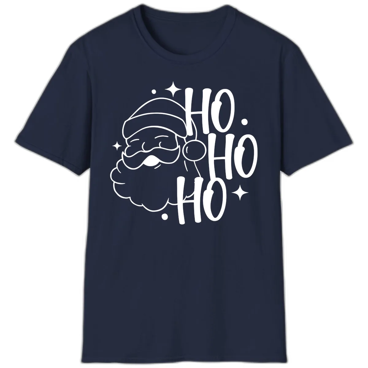 Santa Claus Ho Ho Ho Merry Christmas T-Shirt in Navy