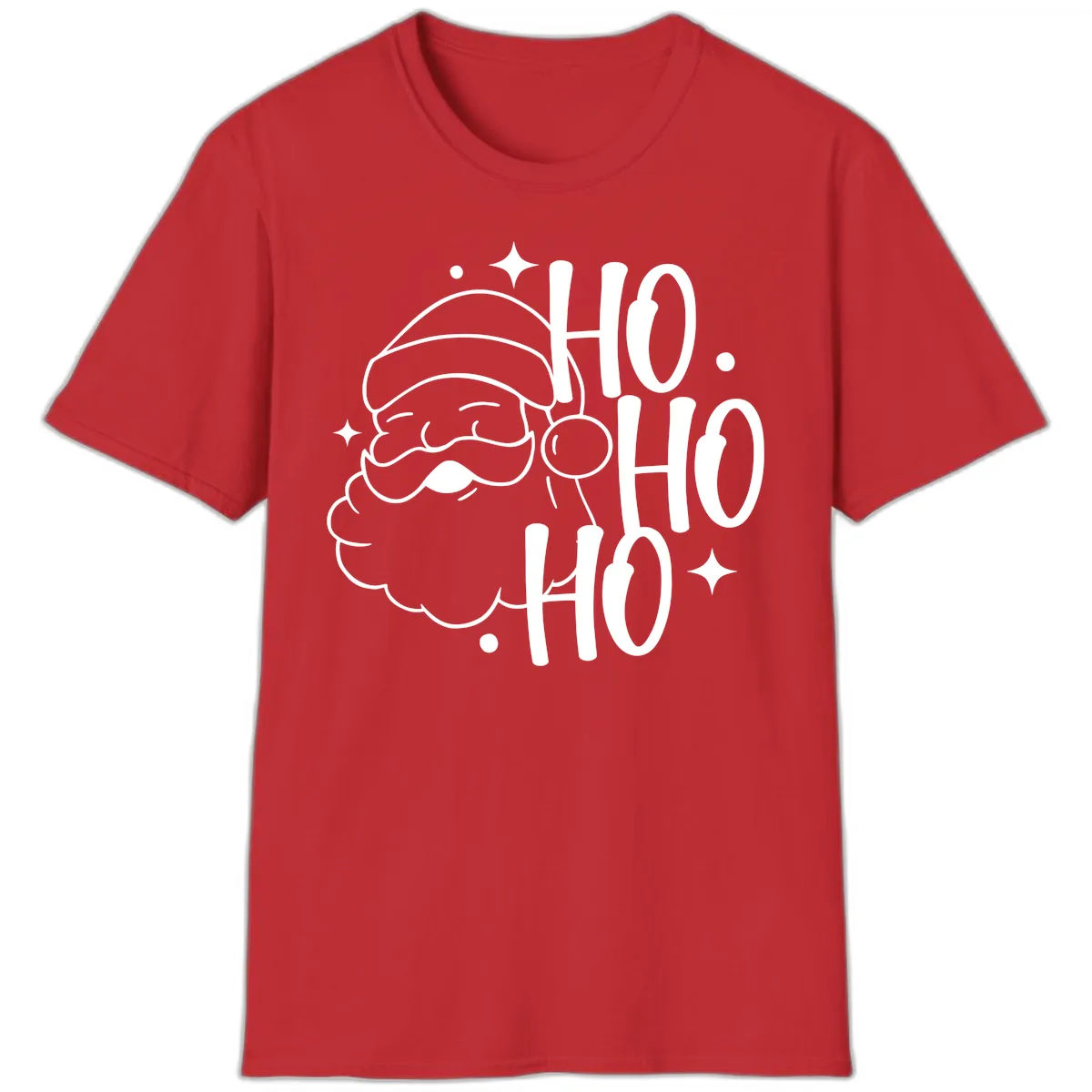 Santa Claus Ho Ho Ho Merry Christmas T-Shirt in Red