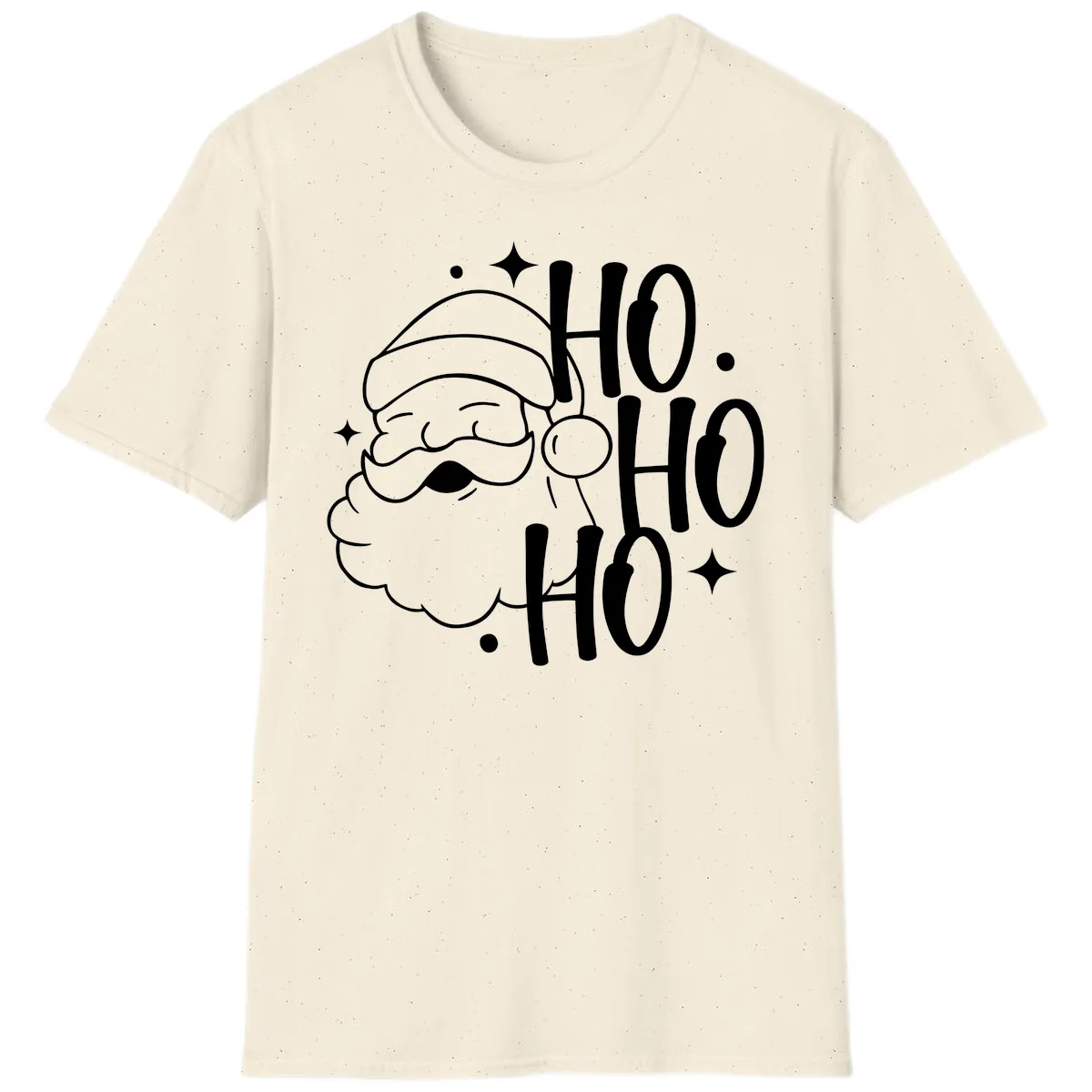 Santa Claus Ho Ho Ho Merry Christmas T-Shirt in Natural