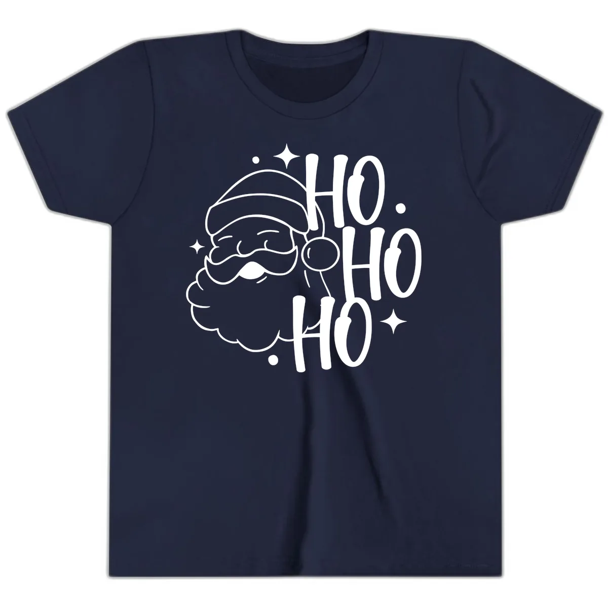 Santa Claus Ho Ho Ho Merry Christmas Youth T-Shirt in Navy
