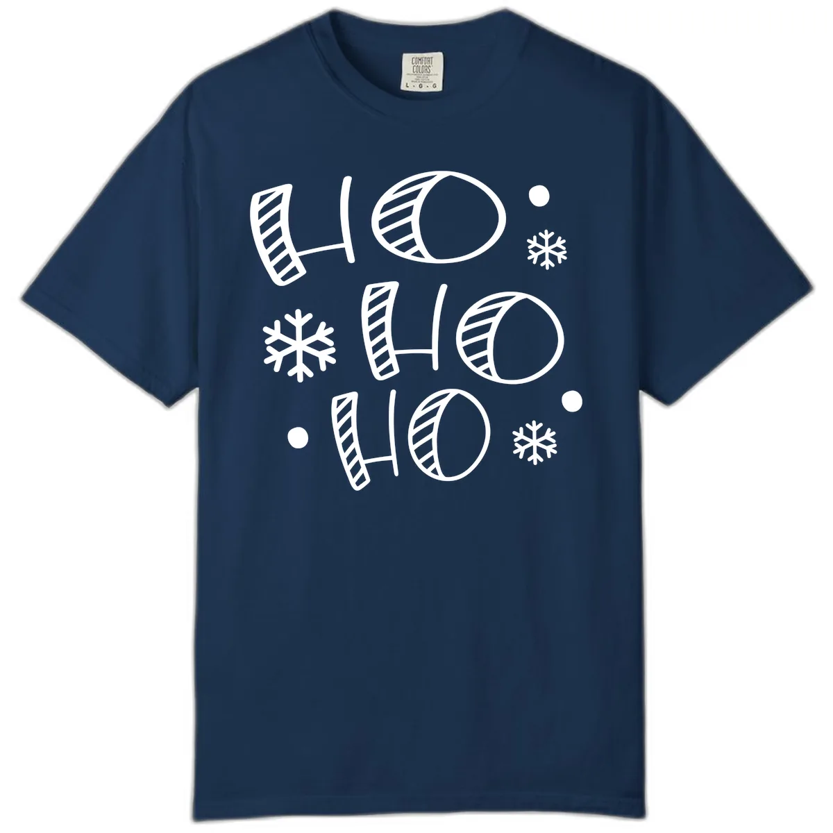 Ho Ho Ho Snowflake Pattern Comfort Color in Navy