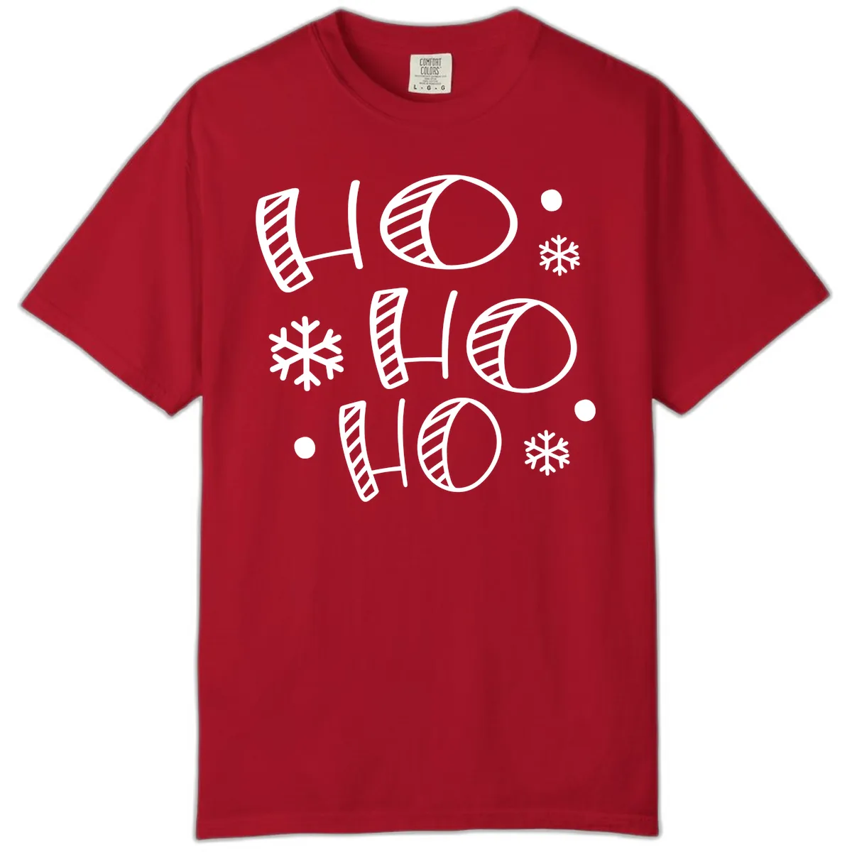 Ho Ho Ho Snowflake Pattern Comfort Color in Red