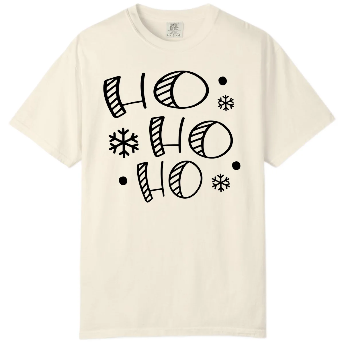 Ho Ho Ho Snowflake Pattern Comfort Color in Ivory