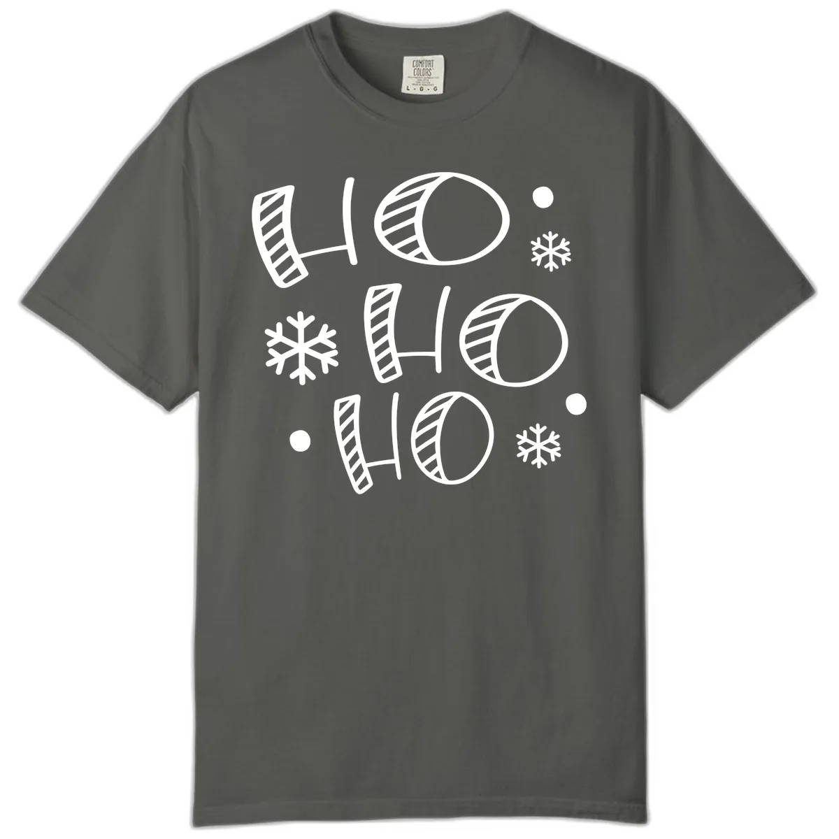 Ho Ho Ho Snowflake Pattern Comfort Color in Pepper