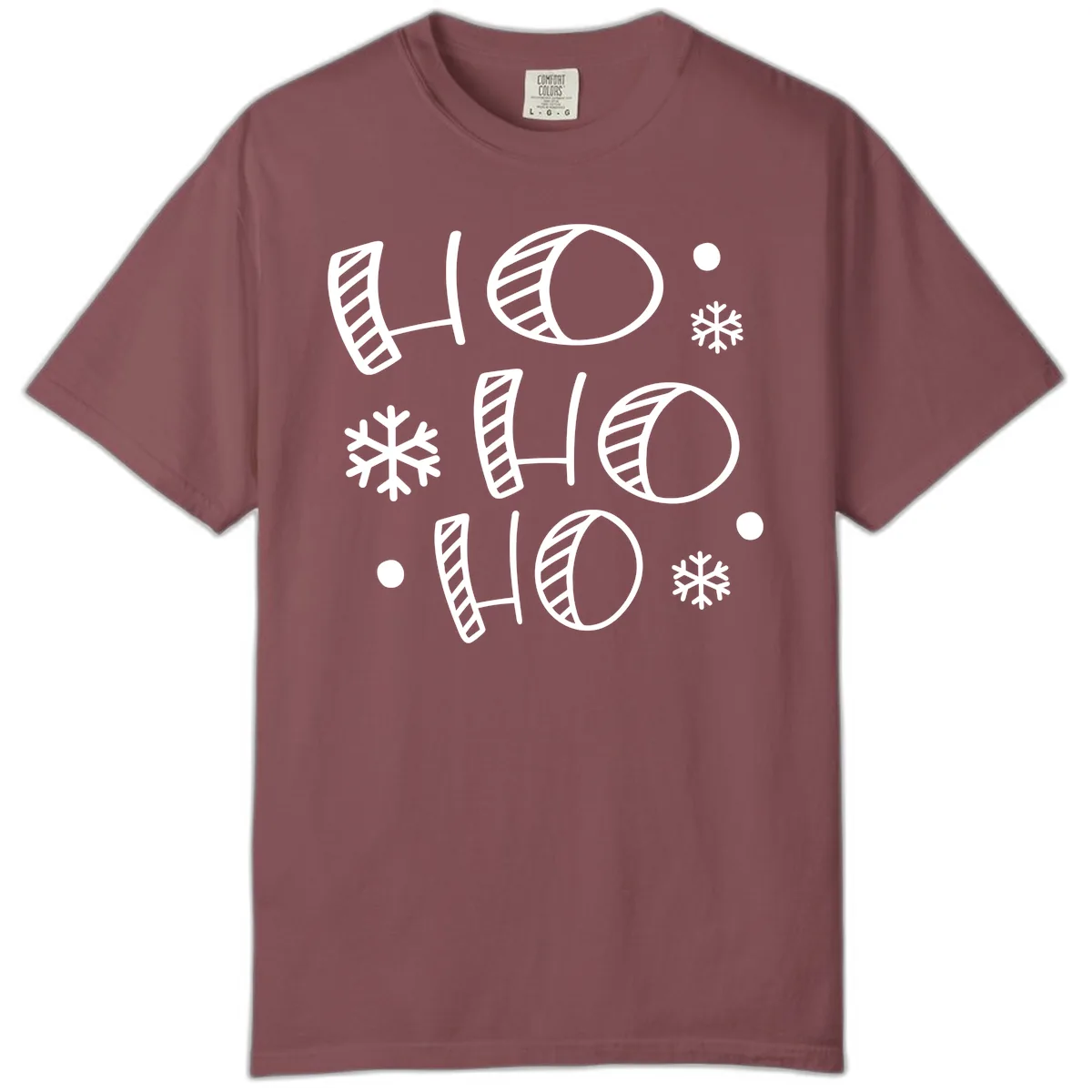 Ho Ho Ho Snowflake Pattern Comfort Color in Brick