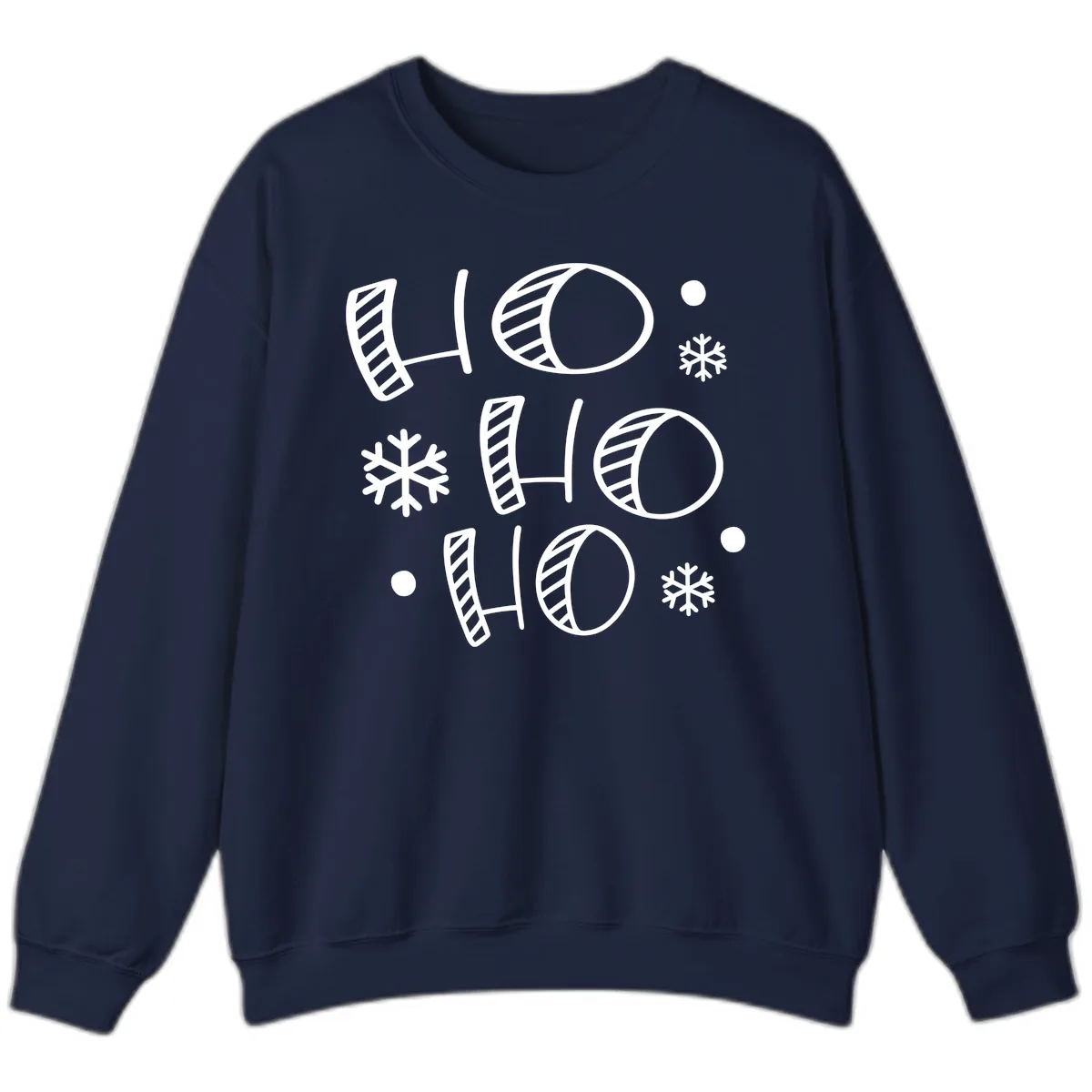 Ho Ho Ho Snowflake Pattern Sweatshirt in Navy