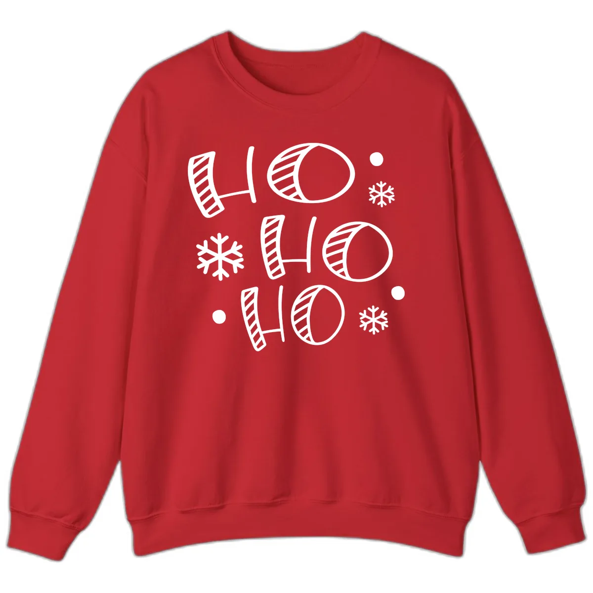Ho Ho Ho Snowflake Pattern Sweatshirt in Red