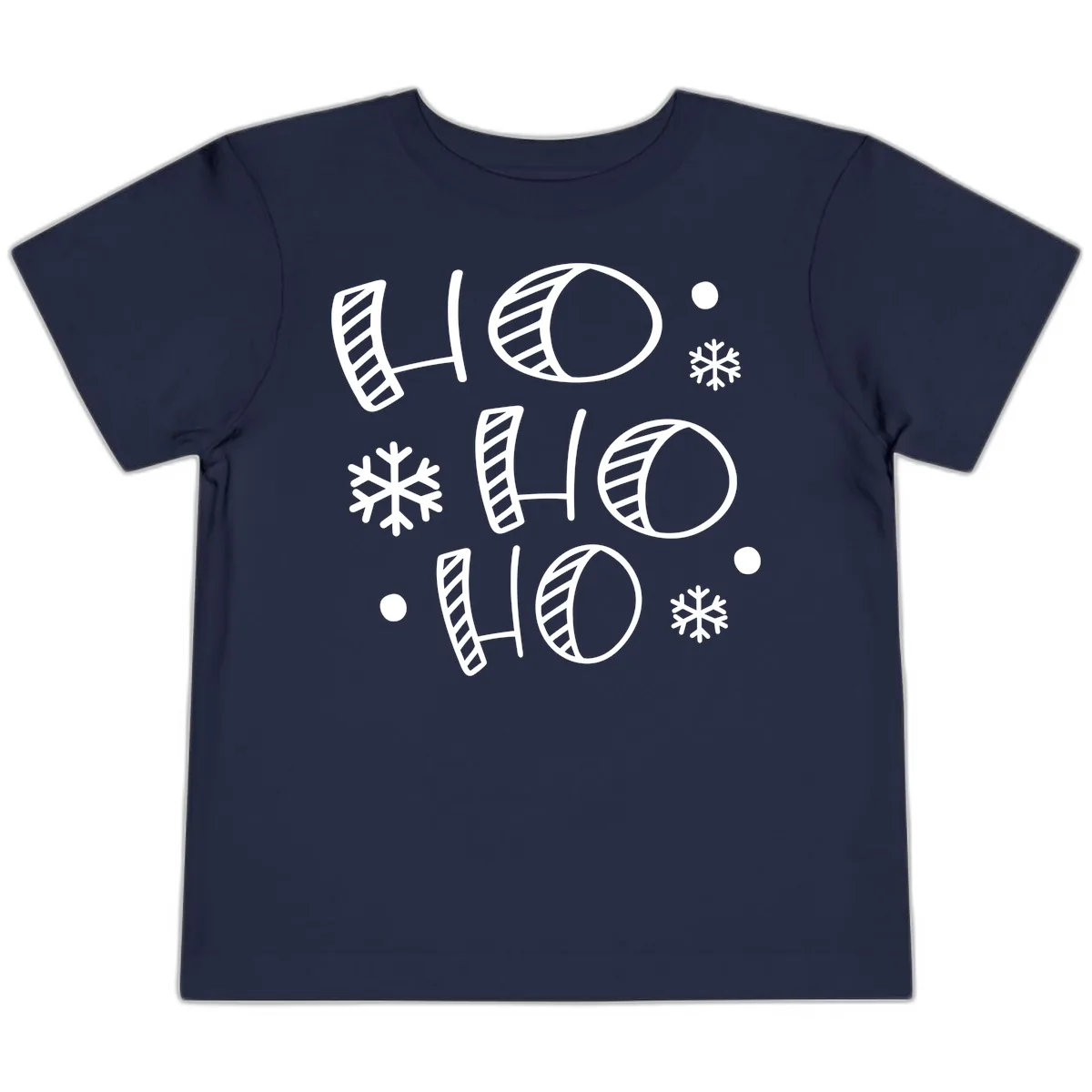 Ho Ho Ho Snowflake Pattern Toddler T-Shirt in Navy