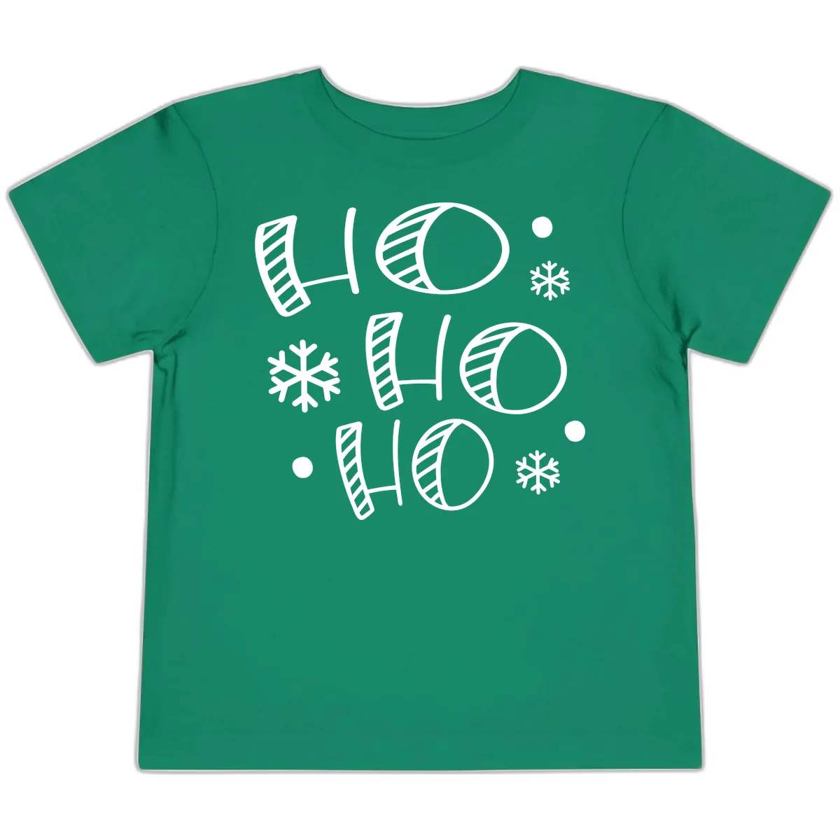 Ho Ho Ho Snowflake Pattern Toddler T-Shirt in Kelly