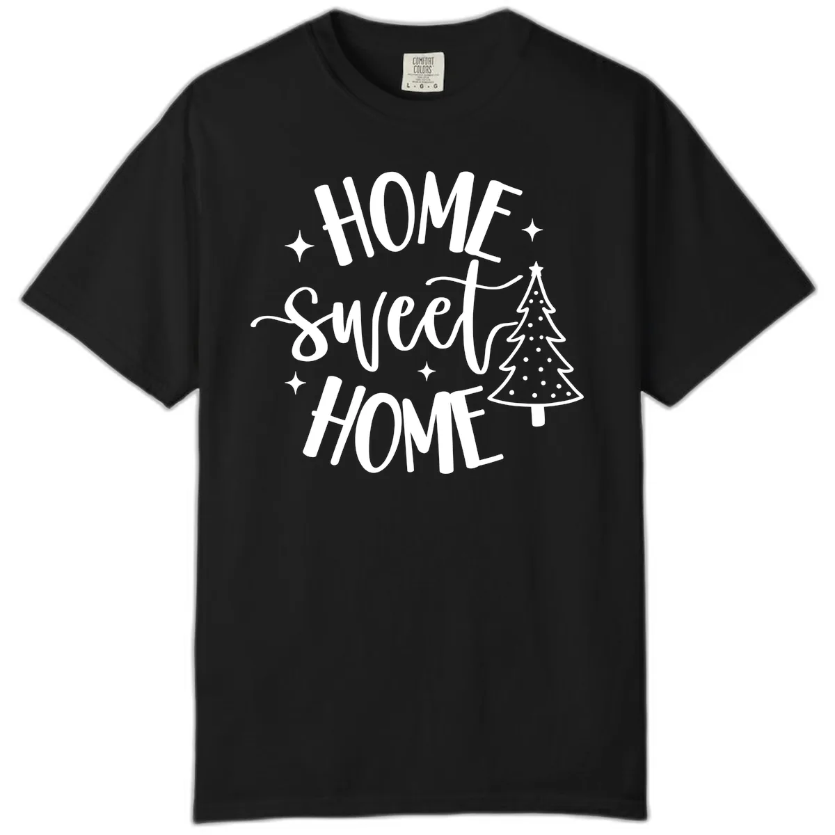 Home Sweet Home Holiday Tree Design Comfort Color in Black