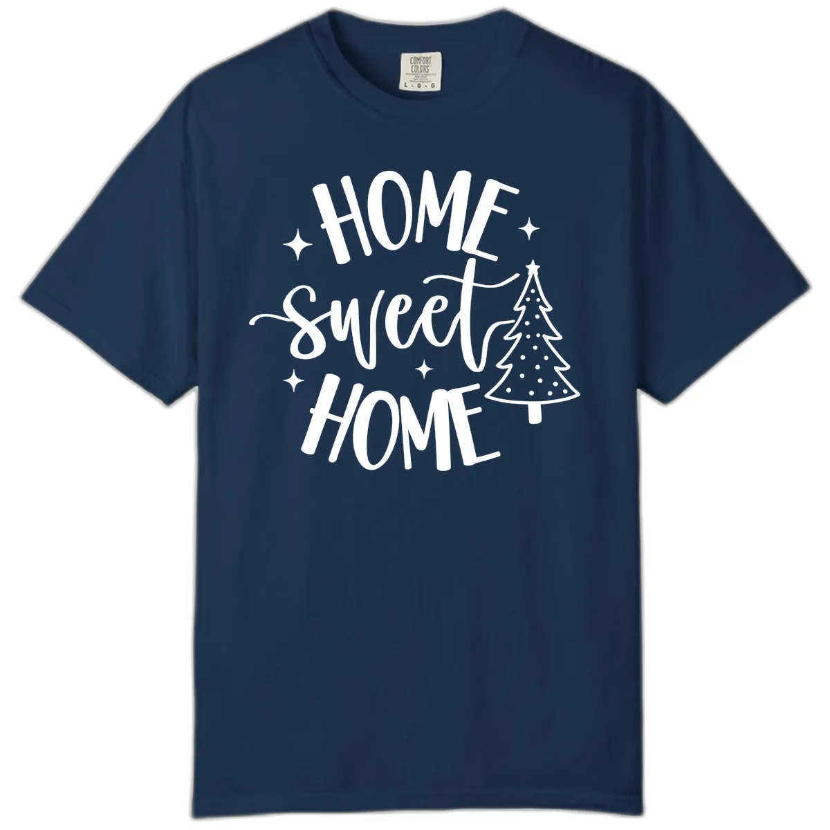 Home Sweet Home Holiday Tree Design Comfort Color in Navy