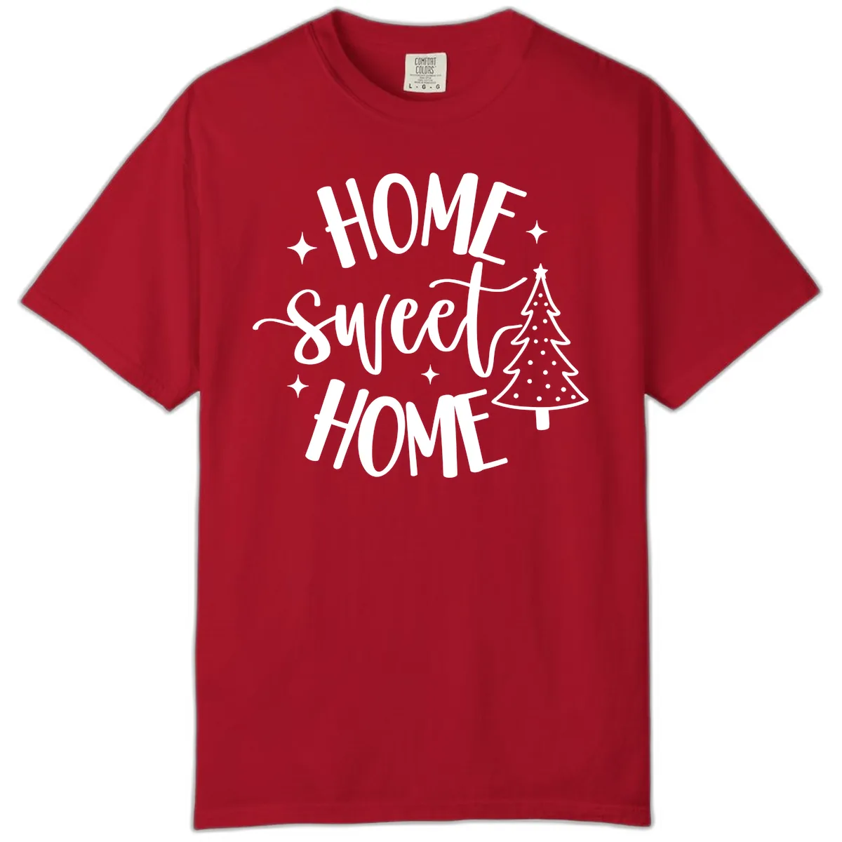 Home Sweet Home Holiday Tree Design Comfort Color in Red
