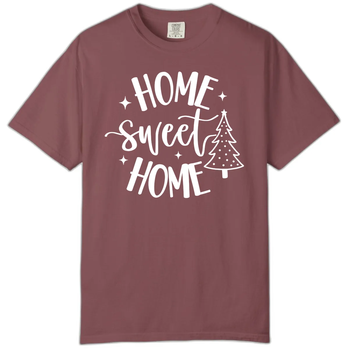 Home Sweet Home Holiday Tree Design Comfort Color in Brick