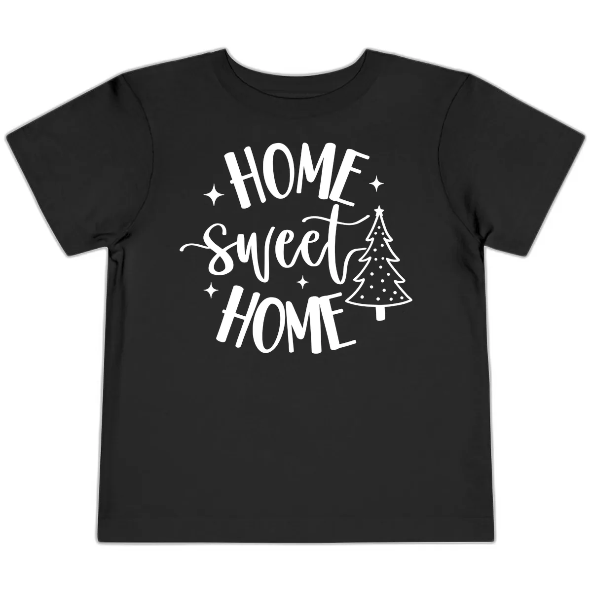 Home Sweet Home Holiday Tree Design Toddler T-Shirt in Black