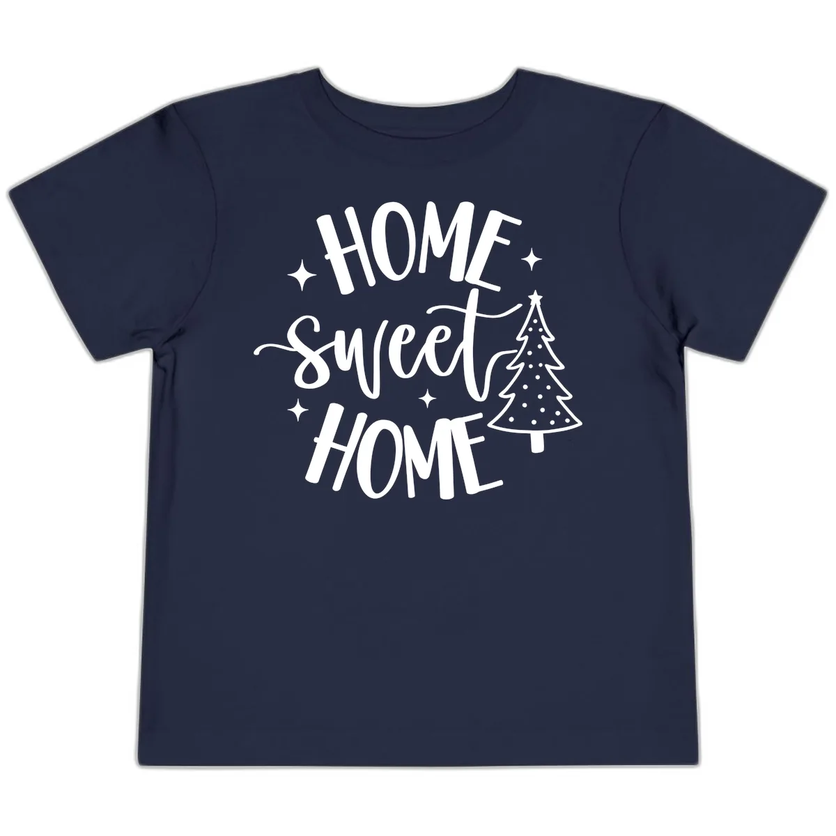 Home Sweet Home Holiday Tree Design Toddler T-Shirt in Navy