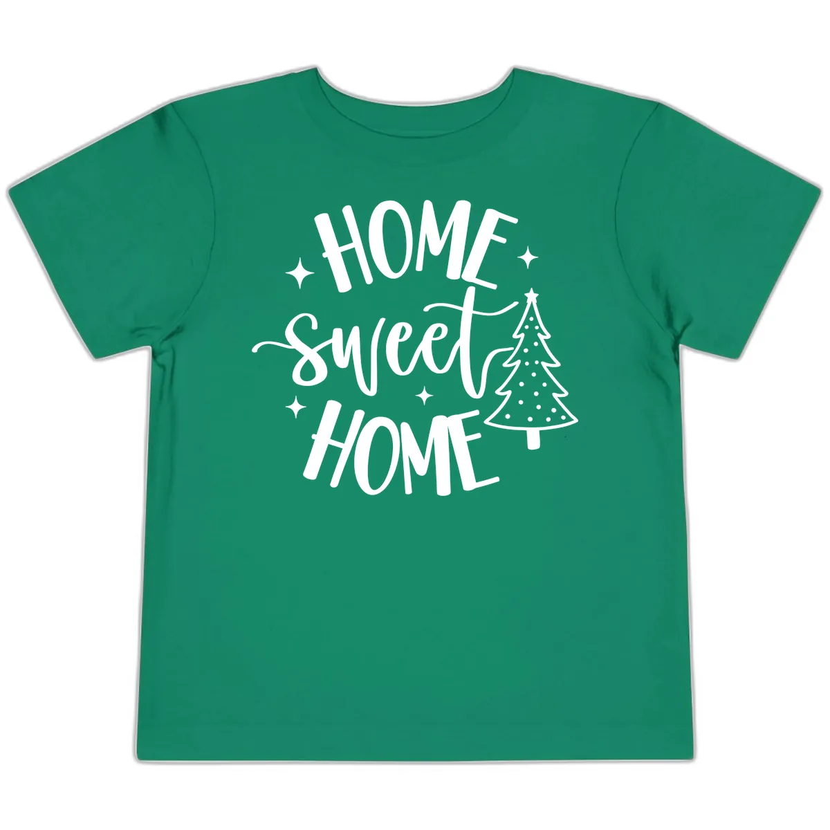 Home Sweet Home Holiday Tree Design Toddler T-Shirt in Kelly