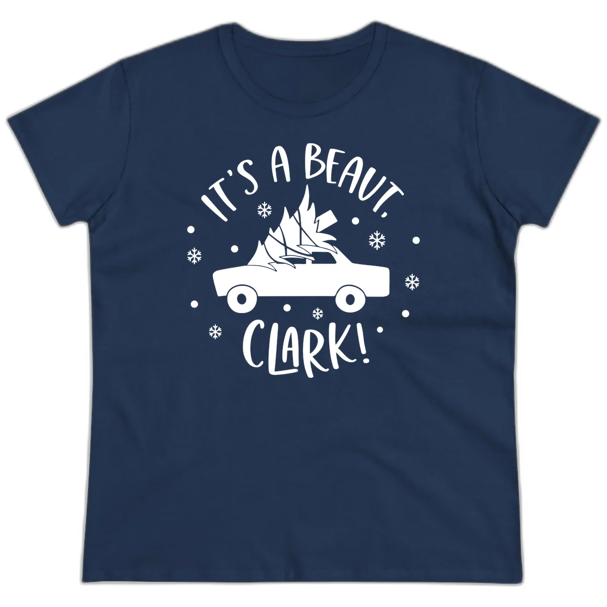 Its A Beaut Clark Christmas Vacation Ladies Tee in Navy