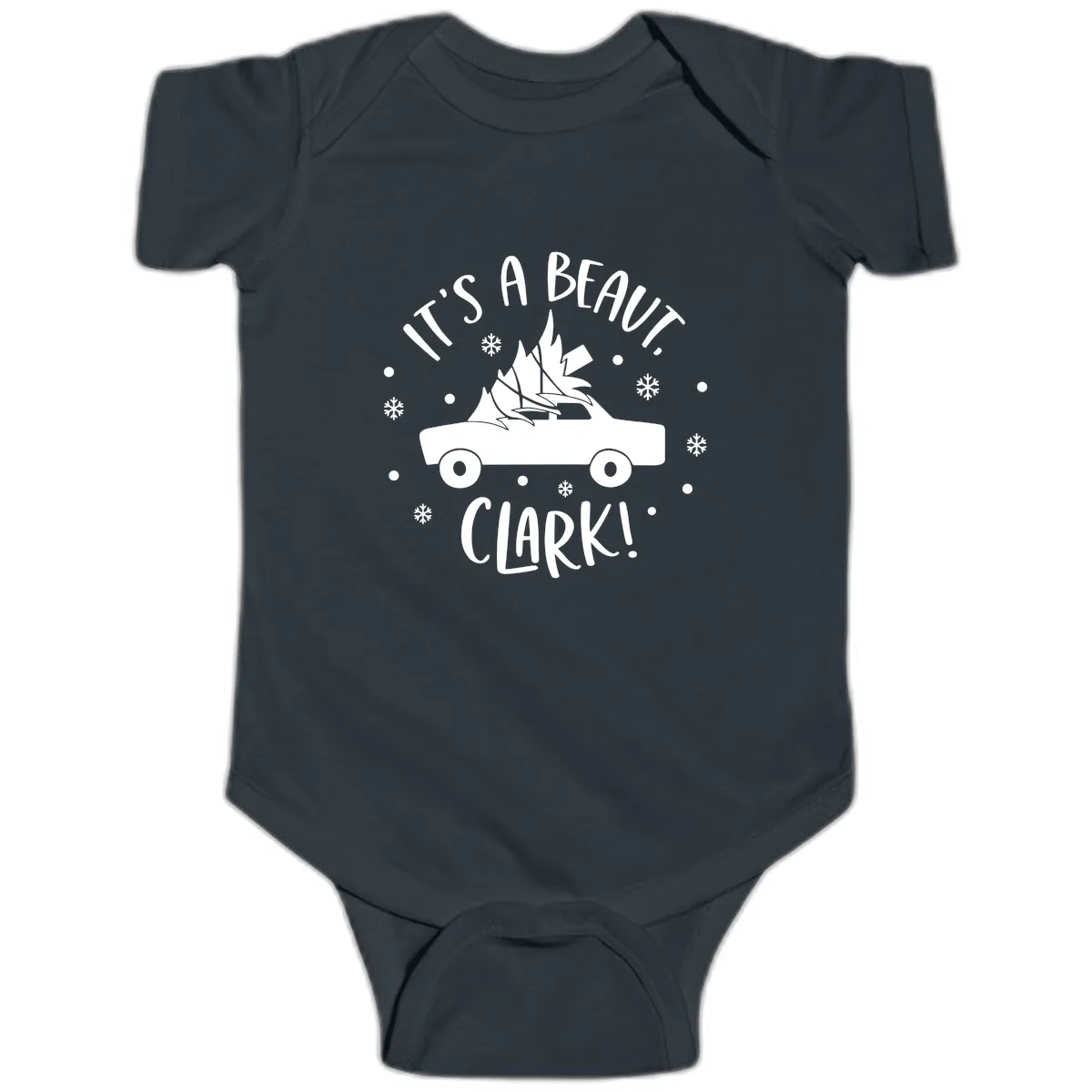 Its A Beaut Clark Christmas Vacation Baby Onesie in Black
