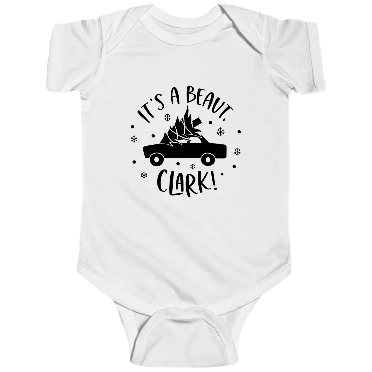 Its A Beaut Clark Christmas Vacation Baby Onesie in White