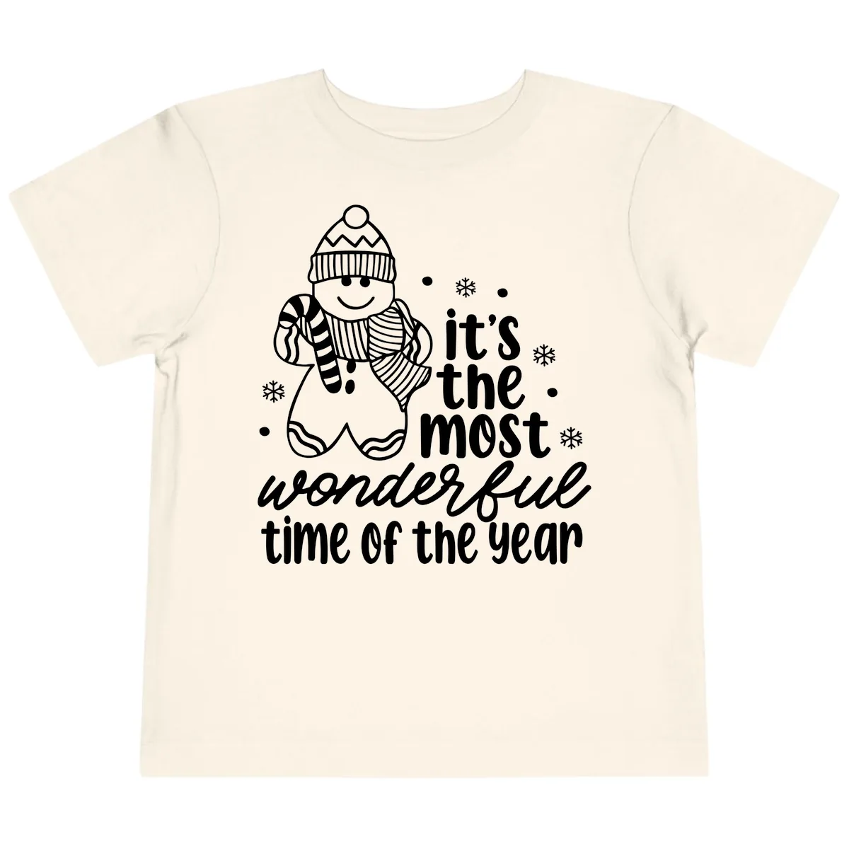 Gingerbread Man Christmas Time Saying Toddler T-Shirt in Natural
