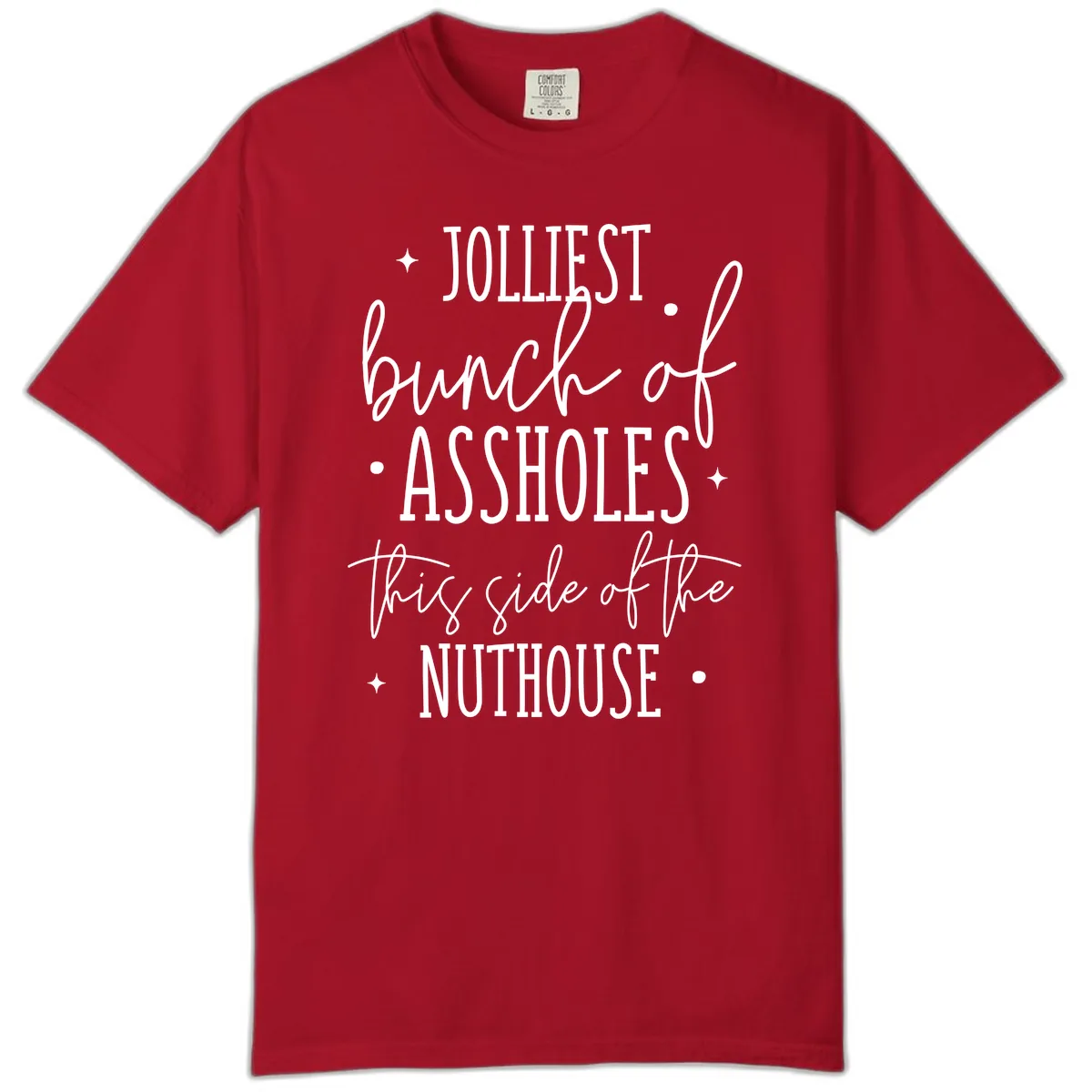 Jolliests Bunch Of Assholes Nuthouse Comfort Color in Red