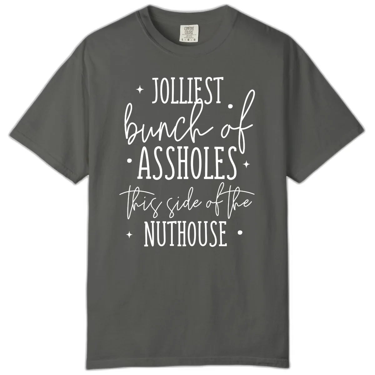 Jolliests Bunch Of Assholes Nuthouse Comfort Color in Pepper